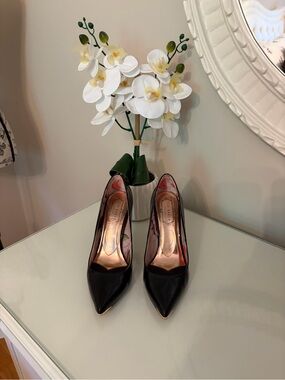Ted Baker Black Patent Pointed Toe Pumps